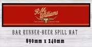 R.M. WILLIAM Beer Spill Mat (890mm X 240mm) Bar Runner Man Cave Sport Pub Rubber