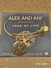 ALEX & ANI GOLD TREE OF LIFE ADJUSTABLE BANGLE BRACELET NEW WITH TAG