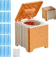 Portable Toilet, Adult Folding Commode, Non-Slip Training Seat, Soft PVC Cushion Support, Convenient Material for Elderly Patients Hospitals Outdoor Camping Road Trips