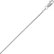 [JewelryWeb] Rhodium Plated Snake Chain Necklace 1mm Wide With Lobster Clasp Chain-Necklace for Women and Men