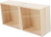 Luxshiny 2Pcs Clear Acrylic Sliding Lid Storage Box Rustic Retro Desk Organizer for Jewelry Crafts and Hobbies and Christmas Decorations