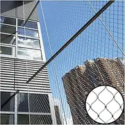 Razor Wire Barbed Wire 304 Stainless Steel Rope Fence, Balcony Boundary Decor Protection Net, Impact Resistance Play Equipment Safety Mesh for Football Field Garden (Color : Silver-1.5mm, Size : 3x10