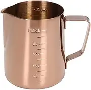 Alvinlite 550ML Milk Frothing Jug, Stainless Steel Milk Pitcher with Measurement Mark, Ideal Steaming Cup Milk Frothing Cup for Milk Coffee Machine Accessories, Rose Gold