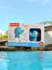 Fisher Price Elephant Bath Toy Playset With Foam Letters And Numbers 12+ Months