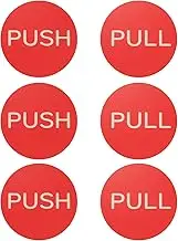 uxcell 3Set Push Pull Door Stickers, 3in Push and Pull Signs Plate Acrylic Vertical Self-Adhesive for Doors Glass Window Business Stores, Round, Red