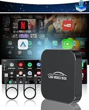 Wireless Carplay & Android Auto Wireless Adapter - 4 in 1 Wireless CarPlay Ai Box Streaming Video Fits Netflix/YouTube/TF Card, CarPlay Wireless Adapter for Cars from 2016 Multi Charging Cable