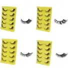 False Eyelashes Wispy Cat-Eye Faux Mink Lashes 5Pairs Fluffy Volume Fake-Eyelash