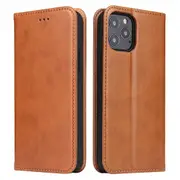 For iPhone 12 mini Case Leather Flip Wallet Folio Cover with Stand Brown