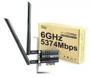 Tri-Band 5400Mbps WiFi 6E 6GHz PCIe WiFi Card, BT 5.2, AX210 Wireless WLAN