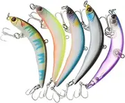 PAMINGONO 5pcs Bow Fish Bait Fishing Hooks Kit Simulation Fishing Lure Fake Baits for Outdoor Fishing Fake Lures Fishing Baits Fishing Hooks Freshwater Fishing Bait Hooks Lure Hook Random Color