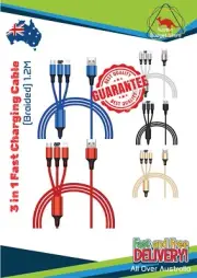 3 in 1 Multi USB Fast Charging USB C Micro iPhone Android Charging Cable 1.2M