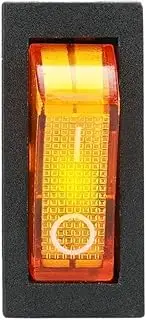 MGTCAR 10Pcs ON-Off Rocker Toggle Switch AC 125V/20A, 250V/16A with LED Light SPST 3 Pins 2 Position KCD3-101N(Yellow)