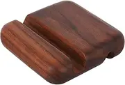 1Pc Creative Phone Holder Stylish Desktop Mobile Phone Bracket for Home Office School Unique Slot Design for Secure Grip Minimal Screen Occlusion Walnut