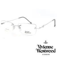 在飛比找momo購物網優惠-【Vivienne Westwood】特色線條鏡腳無框光學鏡