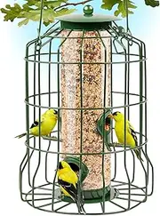 GrayBunny GB-6860 Caged Tube Feeder Squirrel Proof Wild Bird Feeder