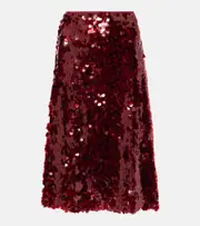 [Vince] Vince Lucite sequined midi skirt AU 6 red