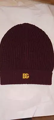 DOLCE & GABBANA Hat Brown Knit DG Logo Women Winter Beanie Cap One Size