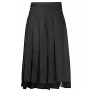 [Thom Browne] Below Knee Dropped Back Pleated Skirt Women