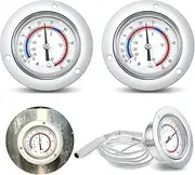 Copkim 2 Pcs Vapor Capillary Design Walk in Cooler Thermometer Stainless Steel Front Flanged Panel Mount Refrigeration Gauge 2'' Dial Freezer Thermometer, -40-65 Degree F/ -40-20 Degree C Temperature