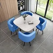 Modern Business Dining Table Set with Space Saving Chairs for Lounge and Living Room Bright Color