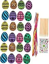 1 Set Diy Easter Themed Scratch off Cards Lanyard Safe Easter Egg Scratch and Craft for Toddlers Kids Party Toys
