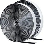 GWHOLE 2 Roll Self Adhesive Hook and Loop Fastener Tape Strips Tape Double Si...