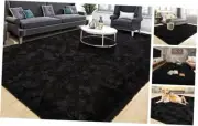 Super Soft Fluffy Rug for Bedroom, Modern Shaggy Rug Fuzzy 5 x 8 Feet Black