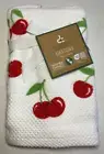 DEBORAH CONNOLLY FINGERTIP TOWELS (2) WHITE RED CHERRIES COTTON LYOCELL NWT