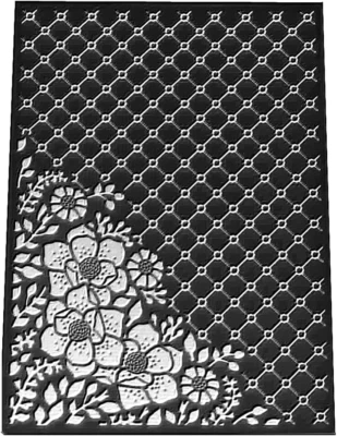Plastic Embossing Folder (5Inchx7Inch|Roses & Nets) Paper Crafts Plastic Texture