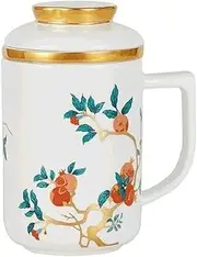Coffee Mug Tea Cup Mug Cup Chinese Style Coffee Mug with Lid with Filter,Large 400ML Bone China Tea Cup,Multifunctional Mug Drink Cup Coffee Cup Coffee Mugs Coffee Cups (Color : C)