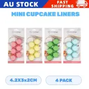 4PK Mini Cupcake Liners Dessert Baking Cups Party Muffin Cases Cake Boards Boxes