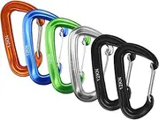 Carabiner Clips, Heavy Duty Hooks, 6 PCS12KN Heavy Duty Clips Keychain Climbing Snap Clip Lock Buckle Hook for Hammocks Camping Hiking