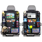 2 Pack Car Backseat Organizer with Table Holder Storage Pockets Seat Back Protectors