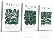 3 pcs abstract Canvas Wall Art Modern Botanical Flower 16x24inCanvas Green