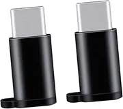 Tofficu Adapter Micro USB Female to USB C Male Converter with Keychain Accessories Portable Charger Cable Converter for Devices Black