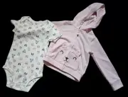 NWT Pink Hooded CARTER’S Zip Front Teddy Jacket and Bodysuit Girls 24 months