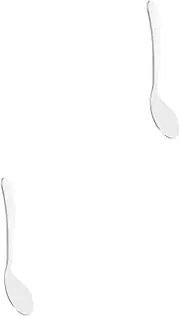 FOMIYES 2pcs Tilted Spoon Utensils Scoops Cutlery Utensils Serving Utensils Utensils Spoons Newborn Feeding Spoon Feeding Scoop Silver Stainless Steel