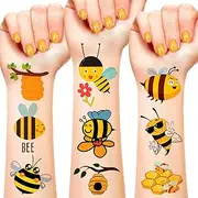 Bumble Bee Party Favor 180Pcs Temporary Tattoos for Bee Birthday Party Decorations supplies (30 Sheet)