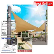 Heavy Duty Sand Beige Triangle Shade Sail 16' - Perfect for Weddings & Events