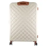 Pierre Cardin Durable Hard Shell 4 Wheel Suitcase - Large White Expandable
