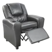 PU Leather Kids Recliner with Drink Holder