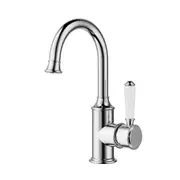 Clasico Gooseneck Basin Mixer Ceramic Handle