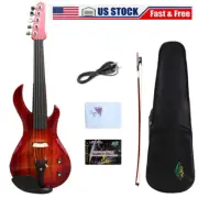 5 Strings 16inch Electric Viola Solid Wood Guitar Shape Ebony Fittings Case Bow