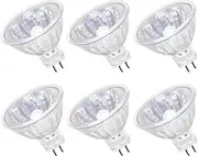 Comyan MR16 Halogen Bulbs 20W GU5.3 Halogen Spotlight 12V Dimmable 4000 Hours Warm White 2800K for Landscape Lighting Track Lighting - Pack of 6