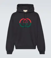 [Gucci] Gucci Interlocking G cotton jersey hoodie AU 90 black
