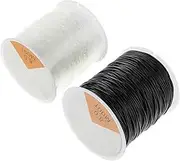Bead Cord Crystal Elastic Stretchy Bracelet String, 2Pcs Elastic String Cord Elastic Thread Beading String Cord,Elastic Bracelet String Stretchy String Crystal String Bead Cord Elastic Beading Thread