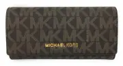Michael Kors Jet Set Travel Signature PVC Carryall Wallet - Brown - $178 MSRP!