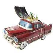 EEIEEIO Metal Red Caddy Car Cadillac Beverage Drink Cooler Icebox