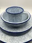 Rare Light Blue Retired NIB Enamelware 16 Piece Dinnerware Set CGS Spatterware