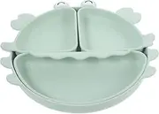 LAPYAPPE Cute Crab Boys and Girls Plate Divided Food Serving Bowl Silicone Safe and Comfortable for Toddlers